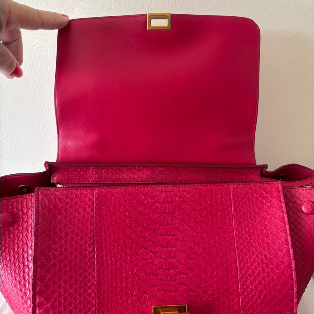 Stunning Celine Python Trapeze Shoulder And Handb… - image 6